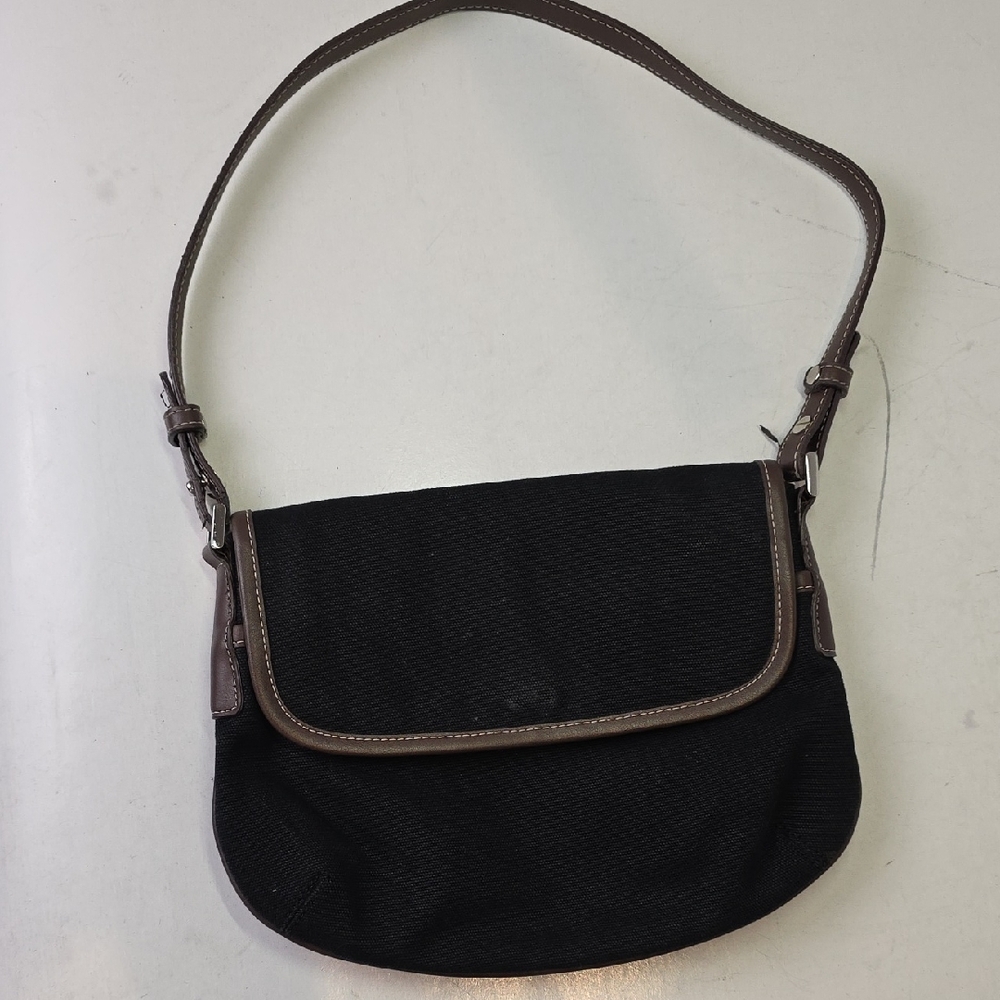 Liz Claiborne Black‎ and Brown Canvas Shoulder Bag